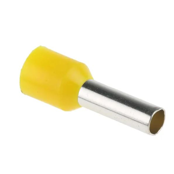 Tulejka izolowana DIN żółta 2x6x14mm (100szt.)